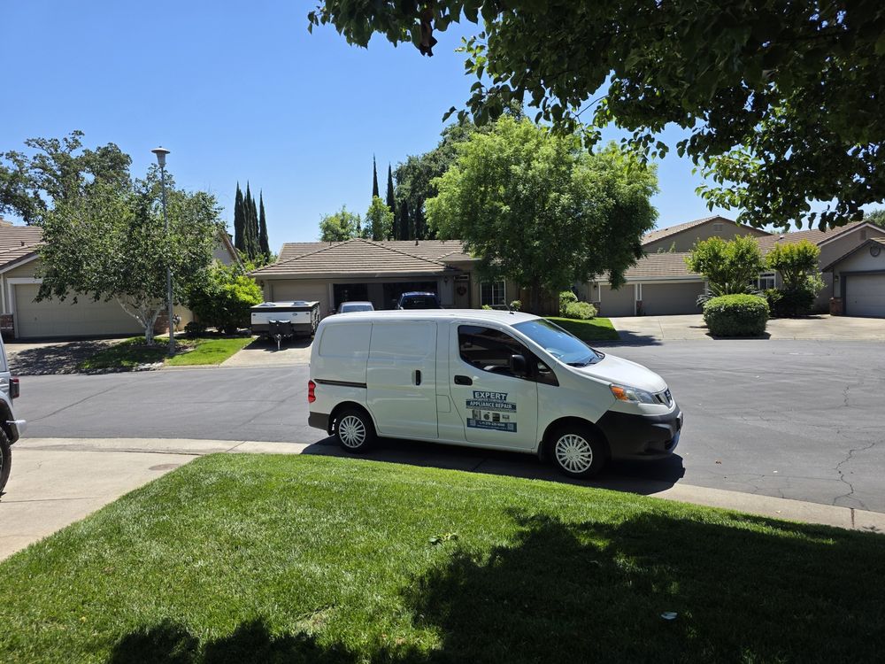 Nexta service van parked for a dryer repair call in Sacramento